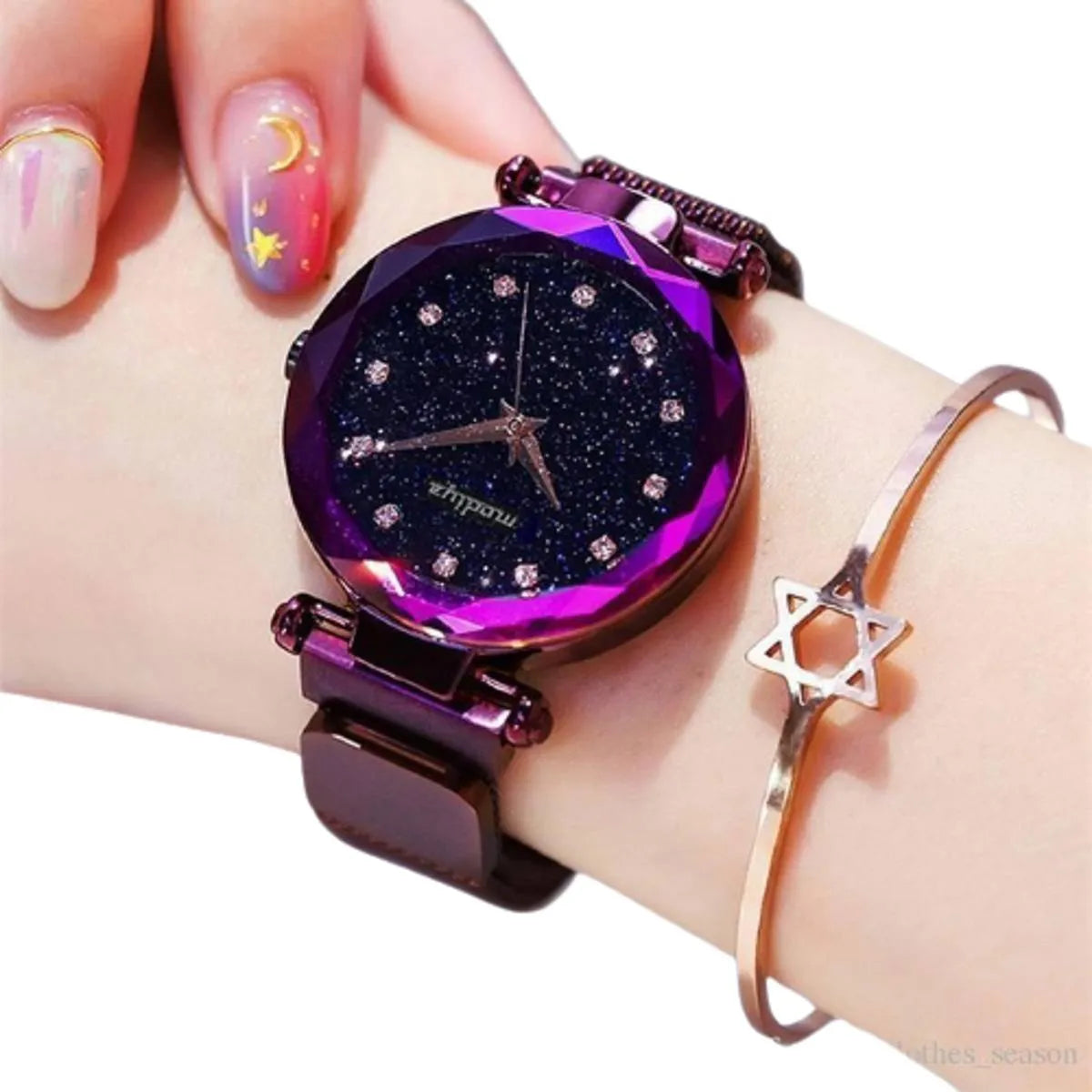 Purple COLOR Magnetic Wrist Watch